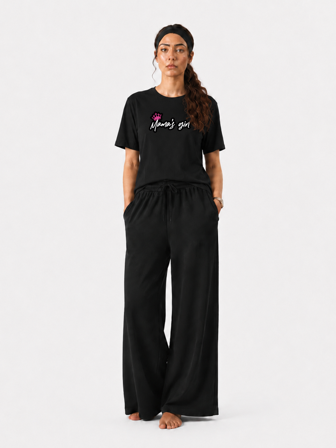 Women’s Mama’s Girl Graphic T-Shirt & Wide Leg Pants Set