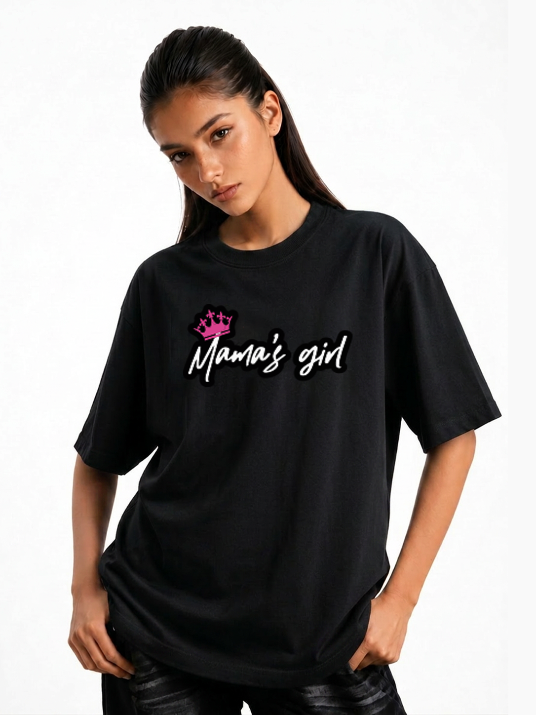 Women's MaMa's Girl Graphic Oversized T-Shirt