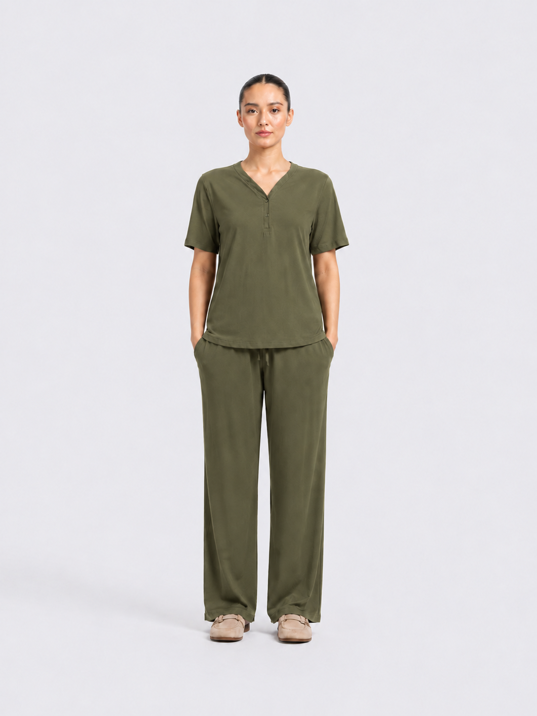 Women’s Premium Olive Green Co-Ord Set