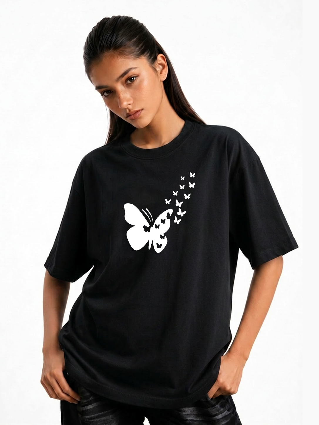Women's Butterfly Graphic Oversized Tshirt