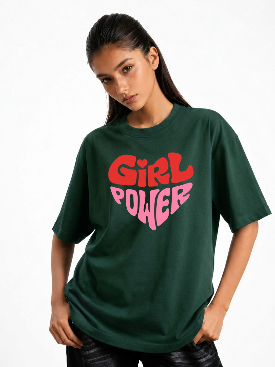 Wome's Girls Power Graphic Oversized T-Shirt