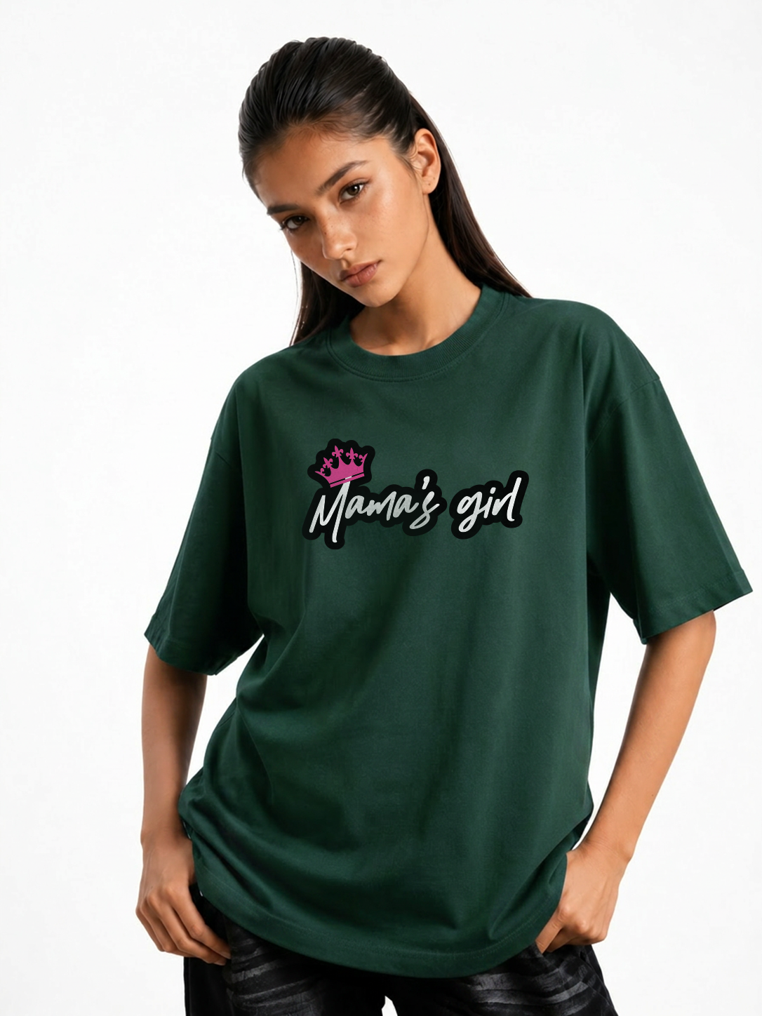 Women's MaMa's Girl Graphic Oversized T-Shirt