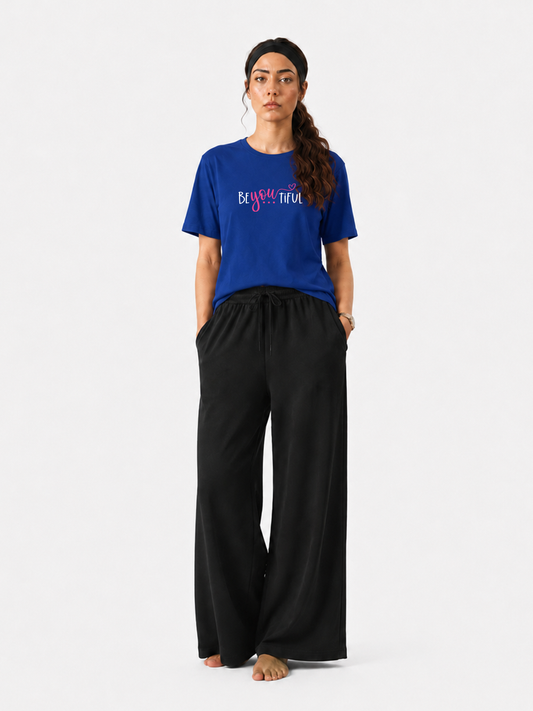 Women’s Royal Blue Graphic T-Shirt & Wide Leg Pants Set