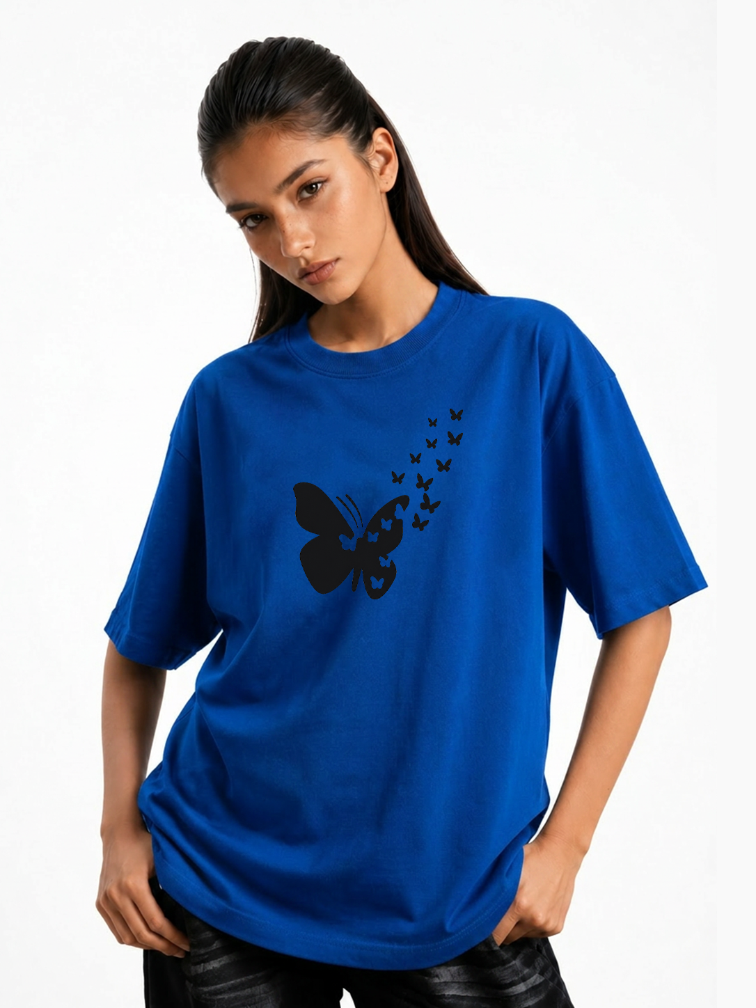 Women's Butterfly Graphic Oversized Tshirt