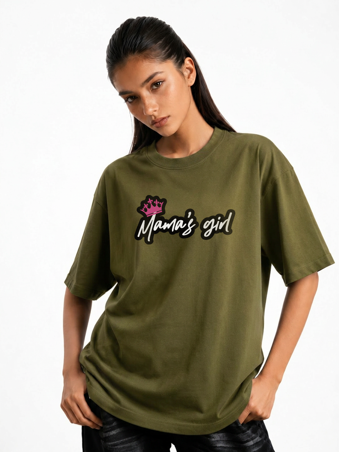 Women's MaMa's Girl Graphic Oversized T-Shirt