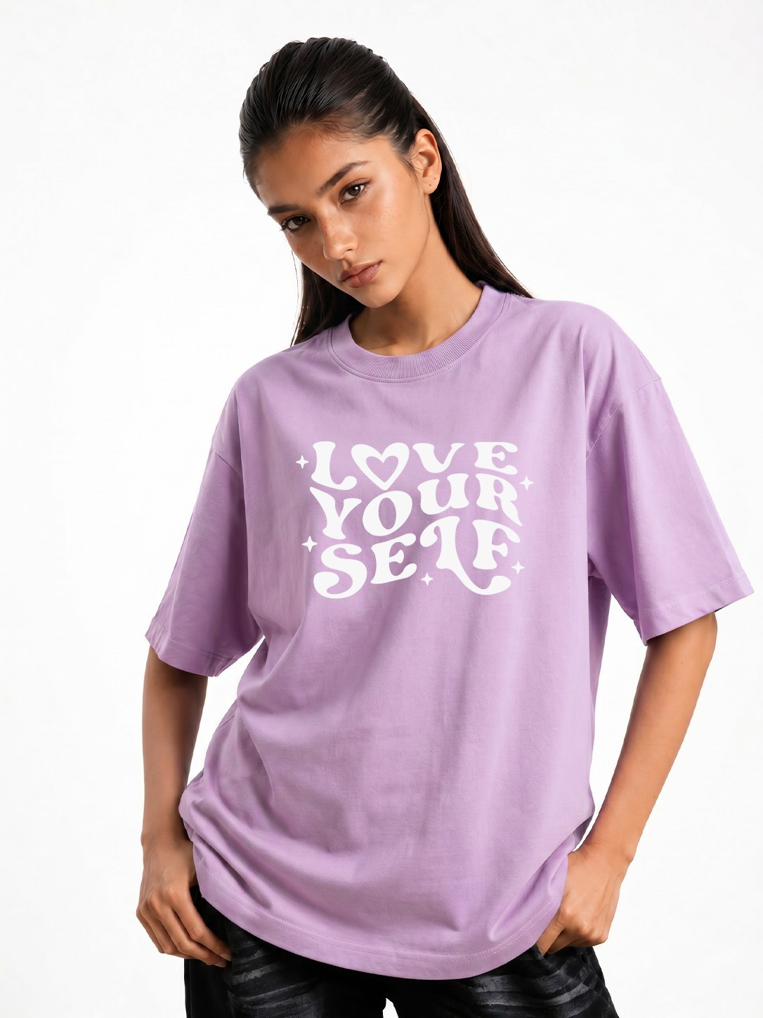 Women's Love Your Self Graphic Oversized T-Shirt