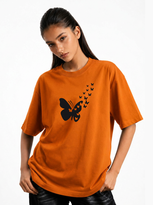 Women's Butterfly Graphic Oversized Tshirt