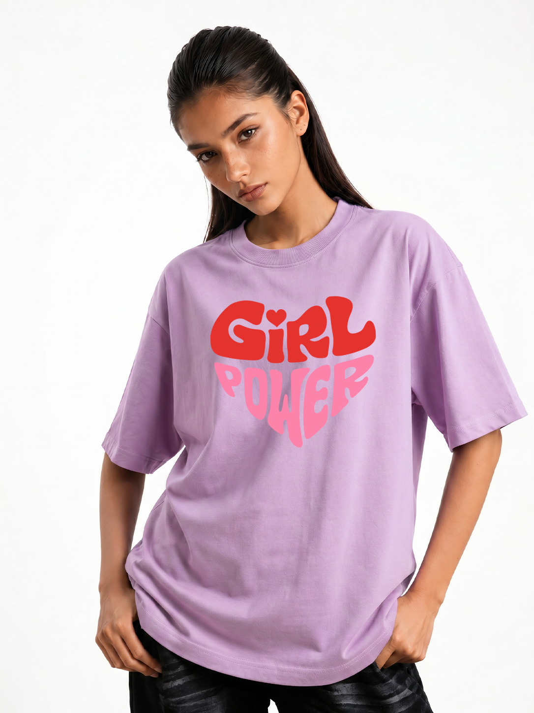 Wome's Girls Power Graphic Oversized T-Shirt