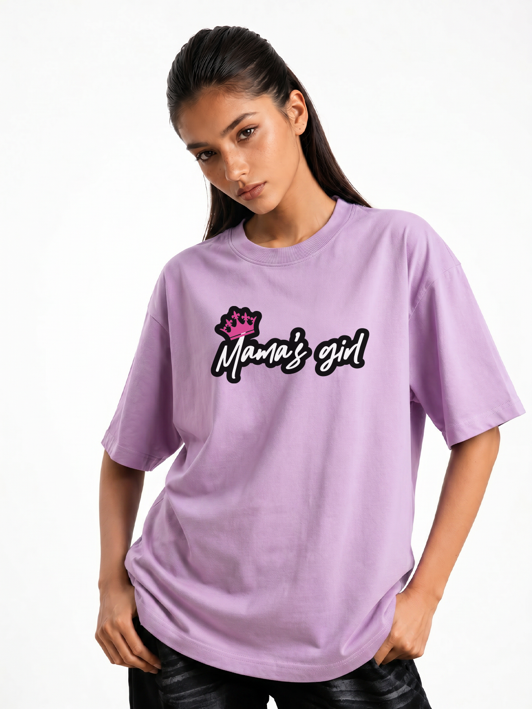 Women's MaMa's Girl Graphic Oversized T-Shirt