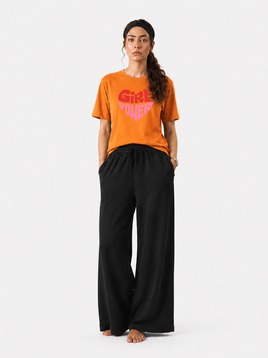 Women’s Girl Power Graphic T-Shirt & Wide Leg Pants Set