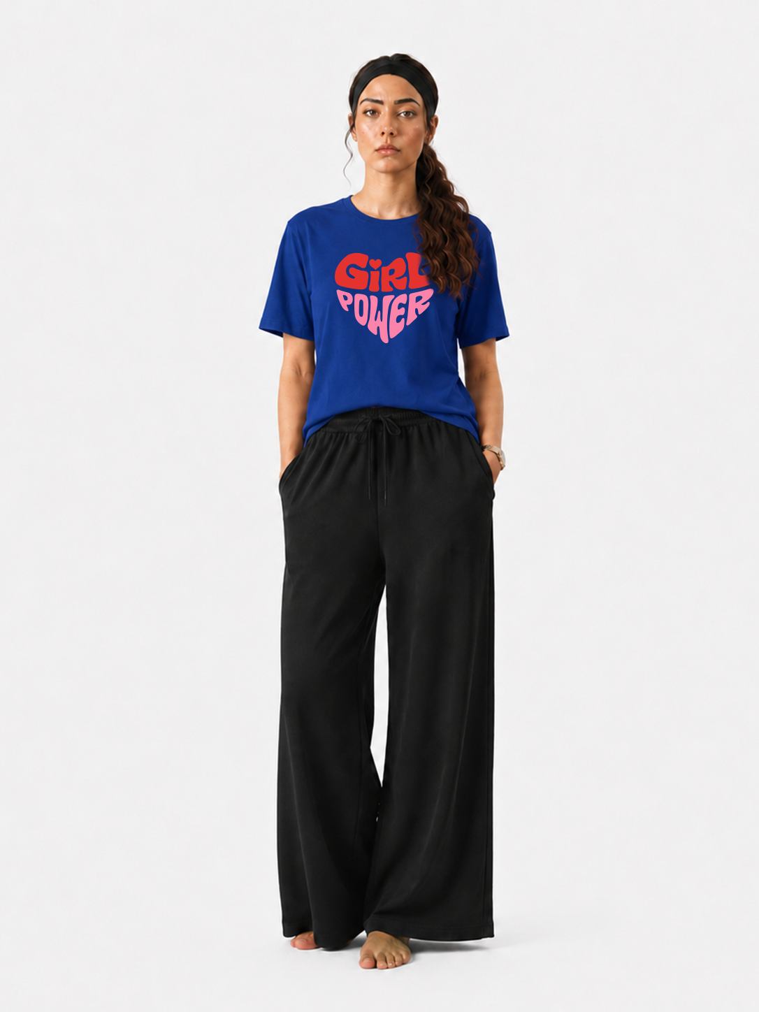 Women’s Girl Power Graphic T-Shirt & Wide Leg Pants Set