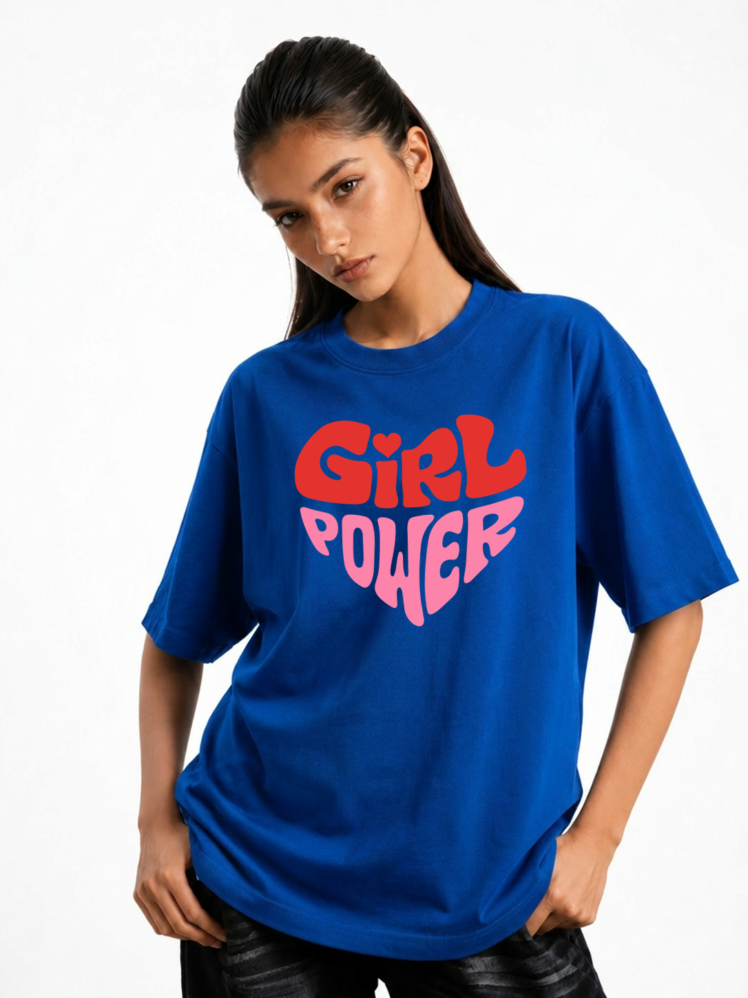 Wome's Girls Power Graphic Oversized T-Shirt
