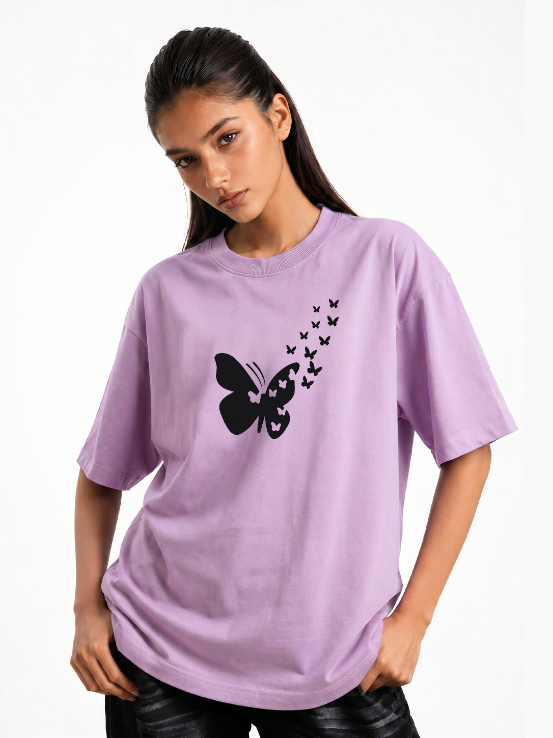 Women's Butterfly Graphic Oversized Tshirt