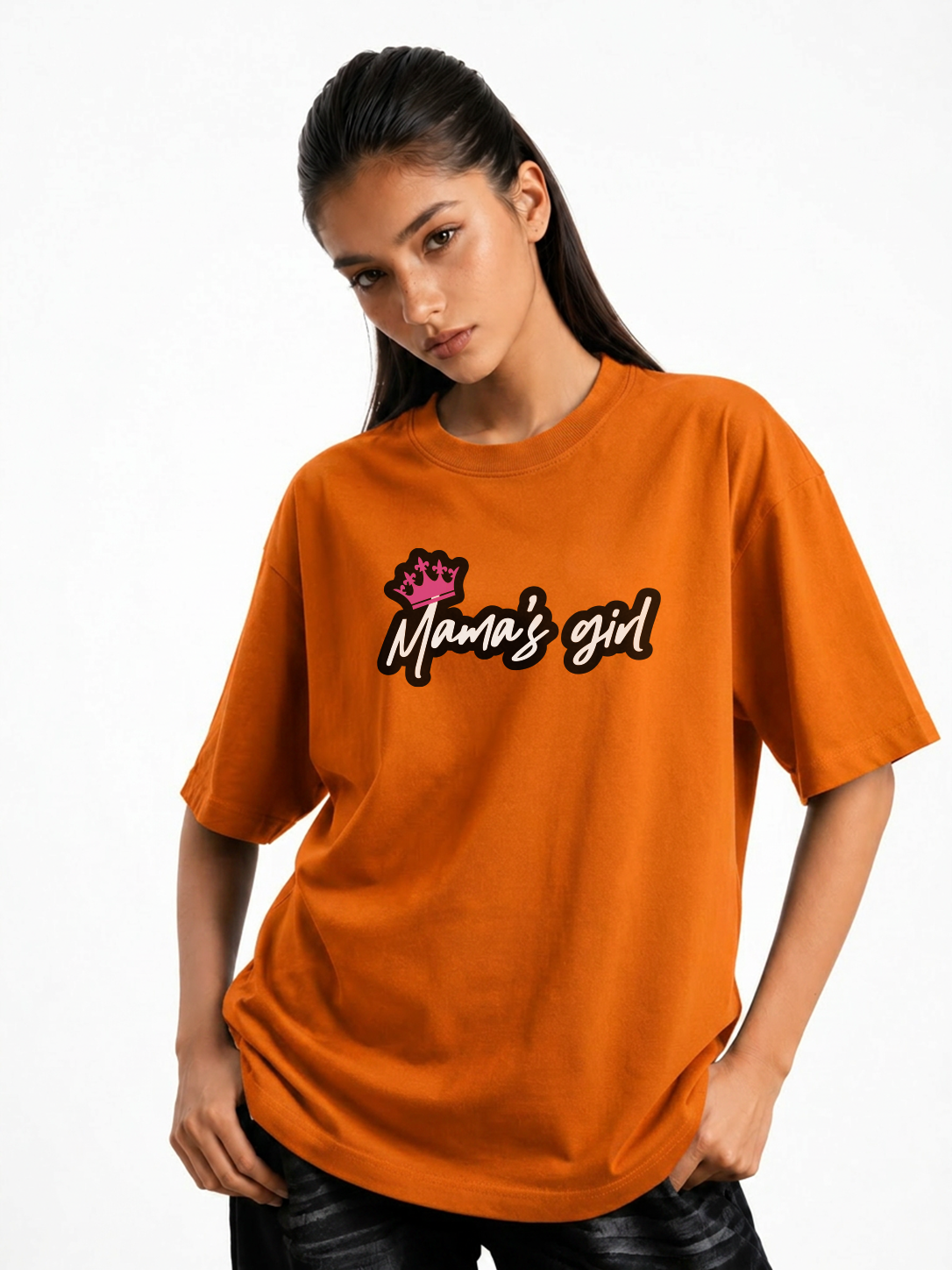 Women's MaMa's Girl Graphic Oversized T-Shirt