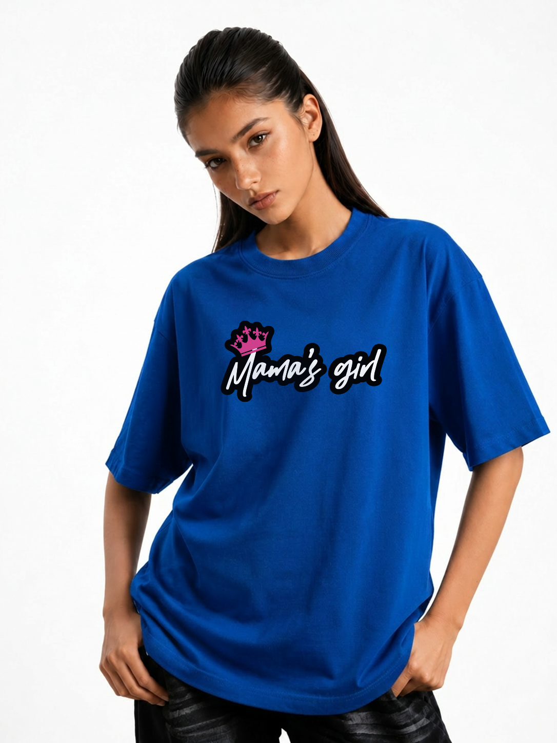 Women's MaMa's Girl Graphic Oversized T-Shirt