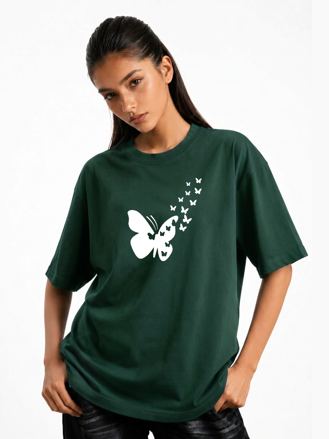 Women's Butterfly Graphic Oversized Tshirt
