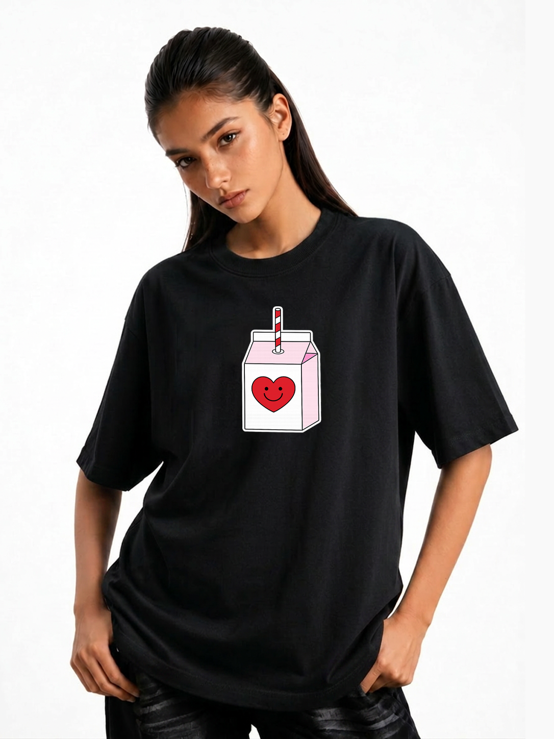 Women's Juice Box Graphic Oversized T-Shirt