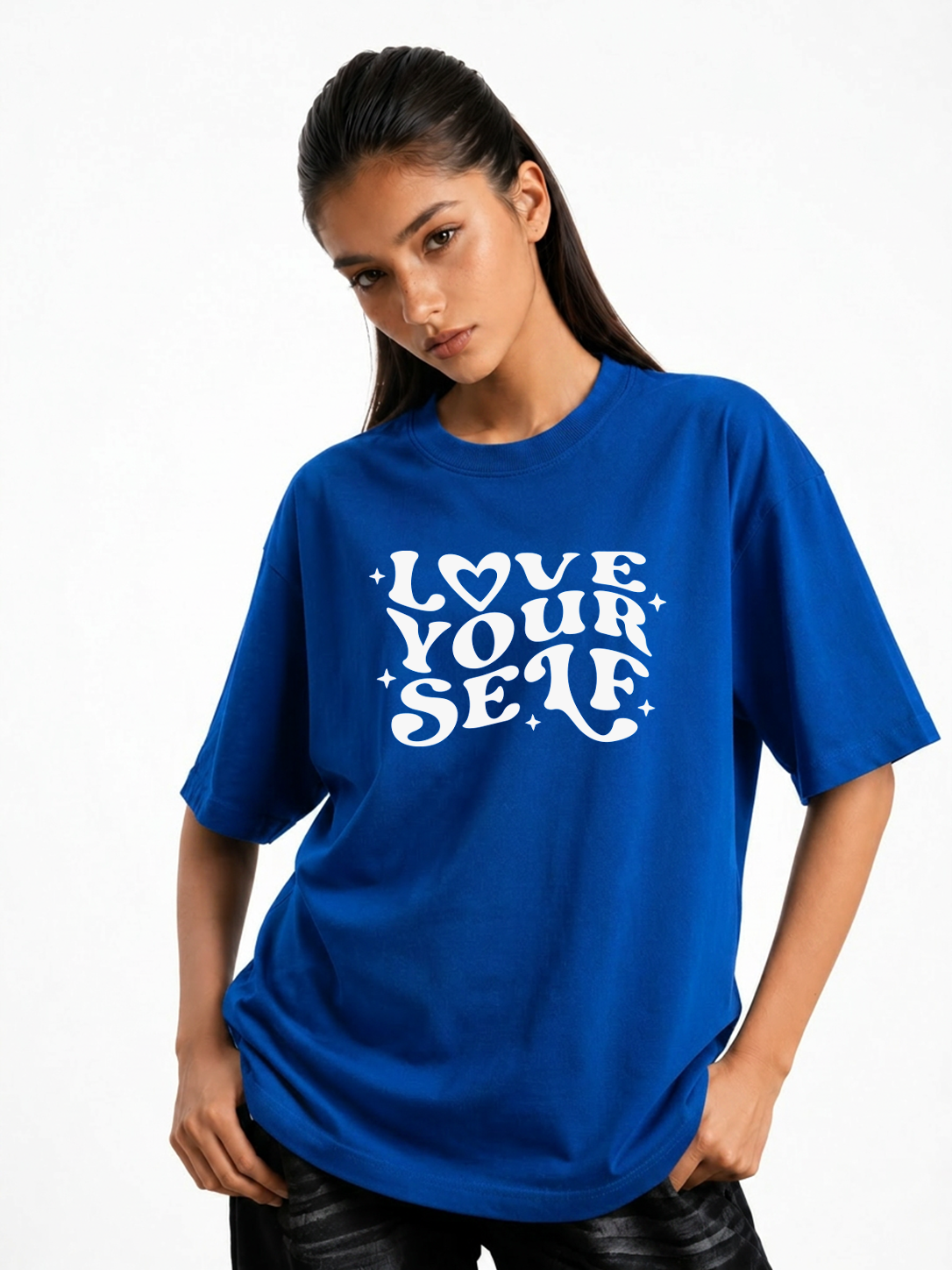 Women's Love Your Self Graphic Oversized T-Shirt