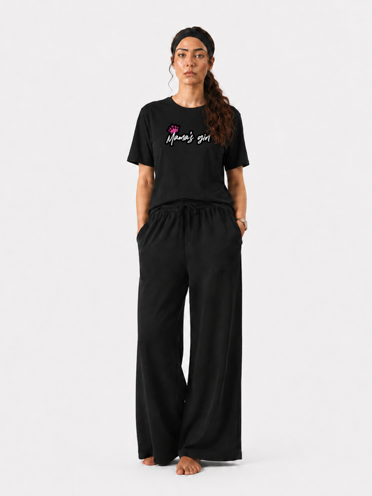Women’s Mama’s Girl Graphic T-Shirt & Wide Leg Pants Set