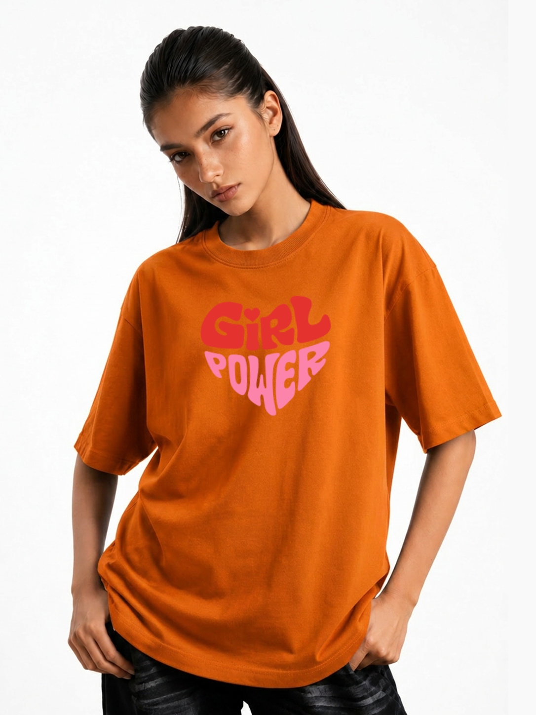 Wome's Girls Power Graphic Oversized T-Shirt