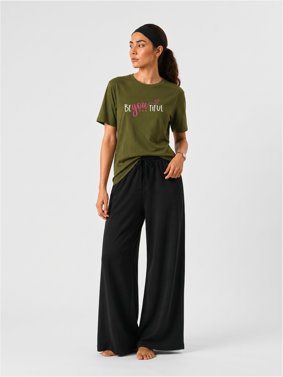 BeYOUtiful Graphic T-Shirt & Wide Leg Pants Set