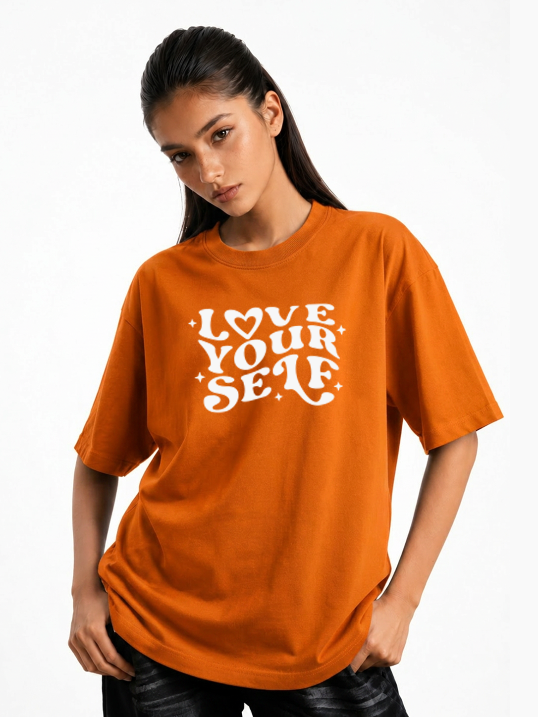 Women's Love Your Self Graphic Oversized T-Shirt