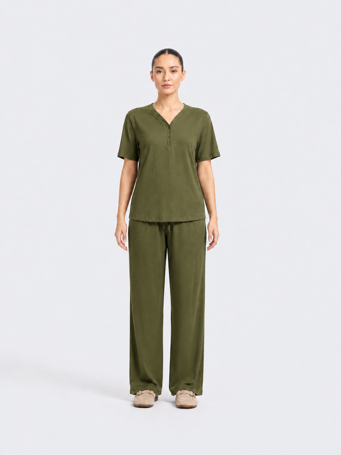 Women’s Premium Olive Green Co-Ord Set
