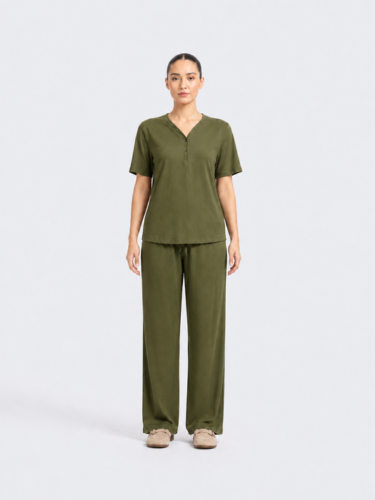 Women’s Premium Olive Green Co-Ord Set
